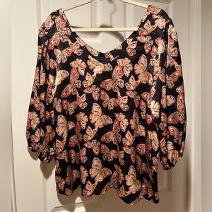 NWT JOHNNY WAS Butterfly Blouse Top